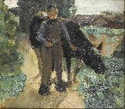 Max Liebermann A farmer with his cow